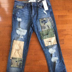 Guess Patchwork Wash Blue Jeans 33 Waist Brand New